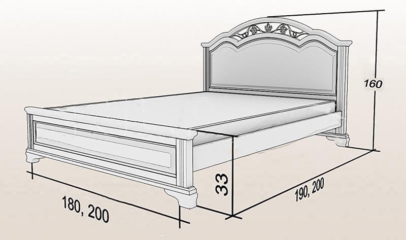 ابعاد تخت دو نفره سلطنتی