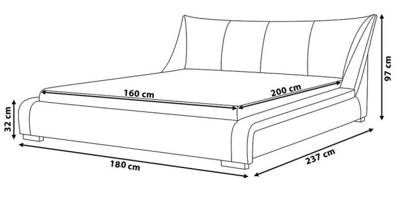 ابعاد تخت خواب دو نفره مدرن