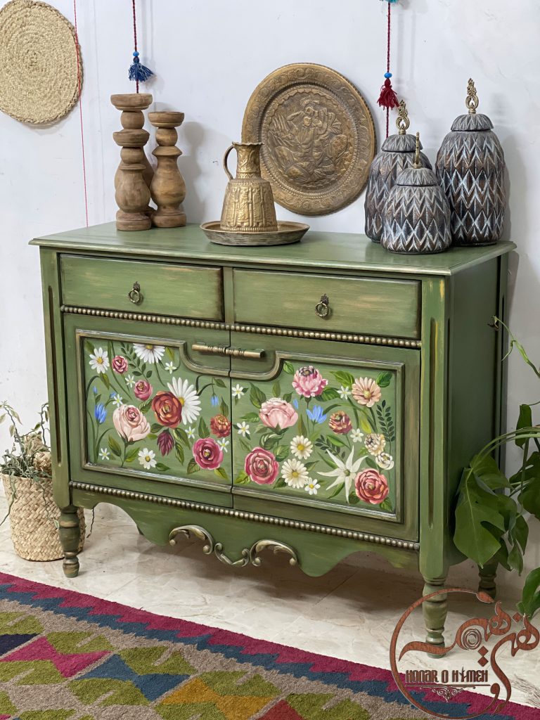 کنسول چوبی سبز