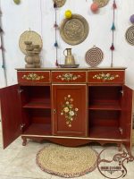 کنسول چوبی سه در قهوه ای
