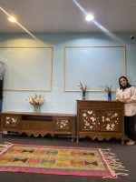 ست میز تیوی و کنسول چوبی هنری