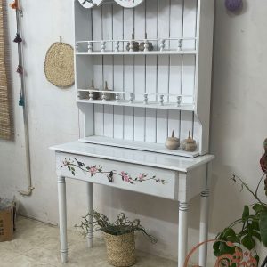 کافیبار چوبی سفید نقاشی شده