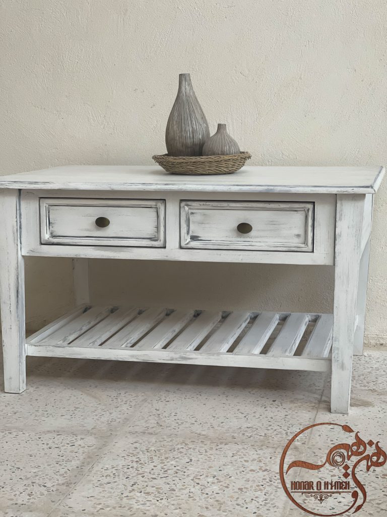 میز جلو مبلی سفید