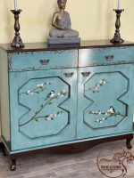 کنسول چوبی فیروزه ای