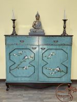 کنسول چوبی فیروزه ای