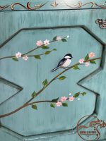 کنسول چوبی فیروزه ای