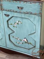 کنسول چوبی فیروزه ای