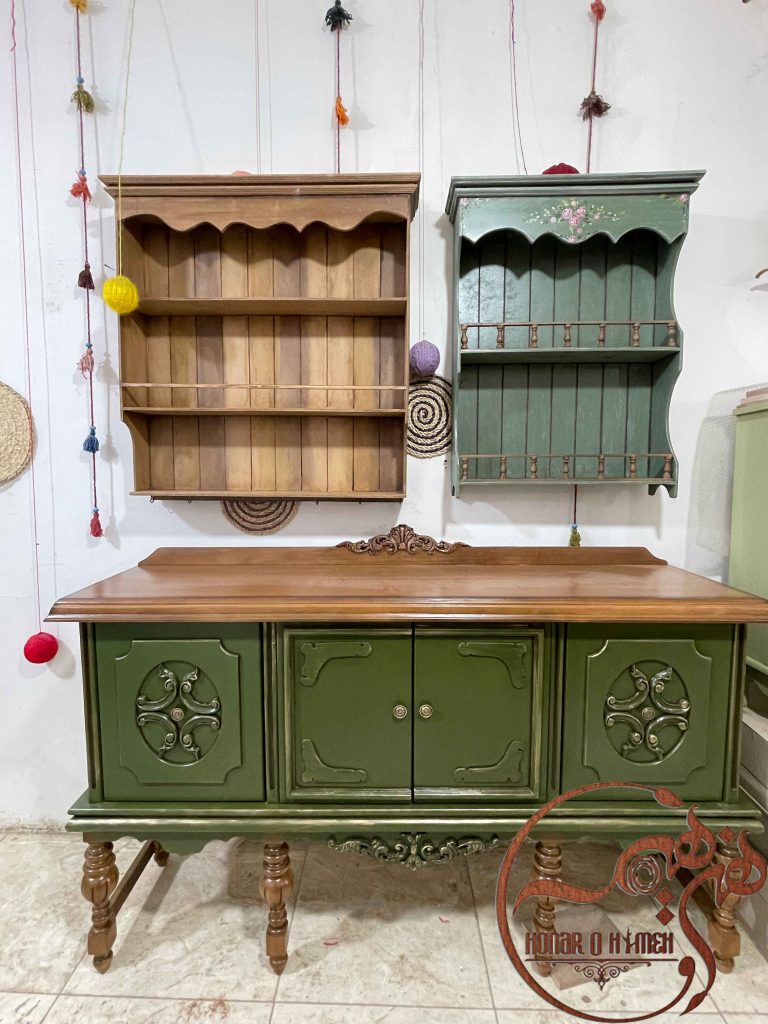 ست کنسول و شلف چوبی