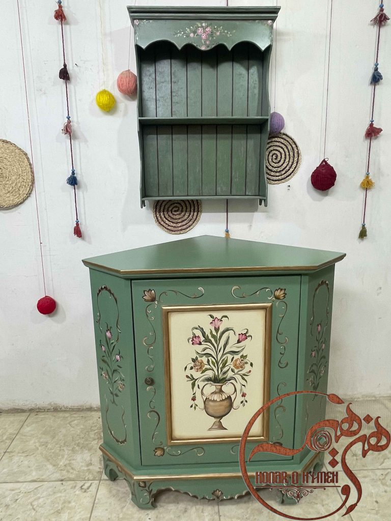 ست کنسول و شلف چوبی