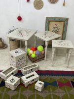 ست میز جلو مبلی چوبی