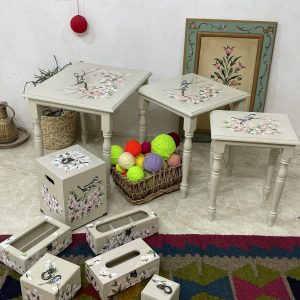 ست میز جلو مبلی چوبی