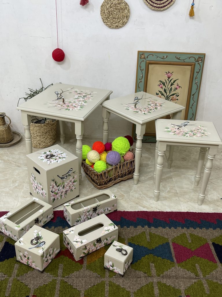 ست میز جلو مبلی چوبی