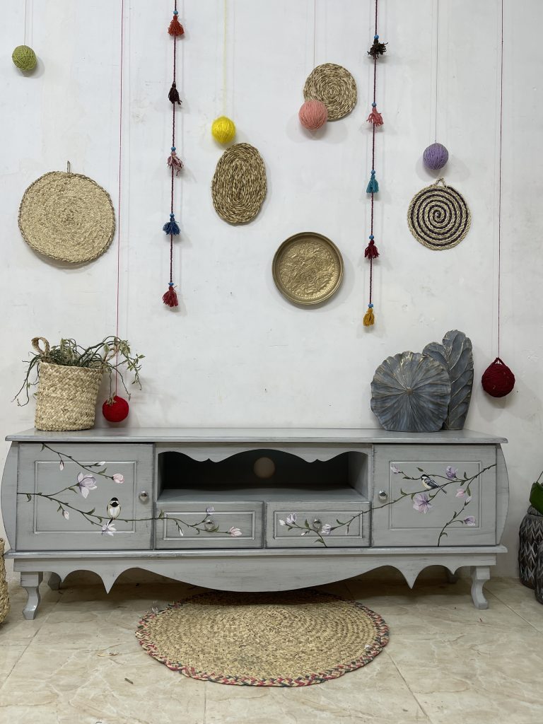 میز تیوی چوبی طوسی