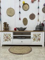 میز تلویزیون چوبی سفید