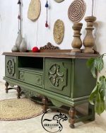 میز تلویزیون چوبی سبز