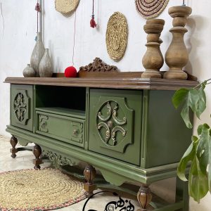 میز تلویزیون چوبی سبز