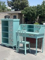 ست میز تحریر و کتابخانه