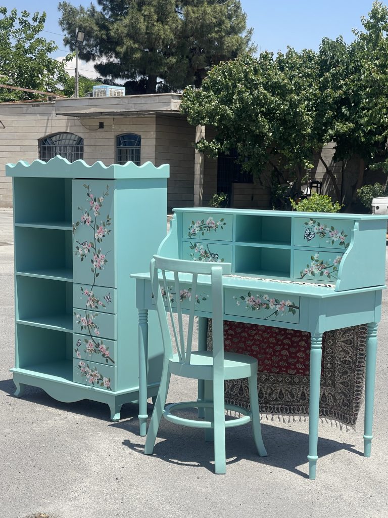 ست میز تحریر و کتابخانه