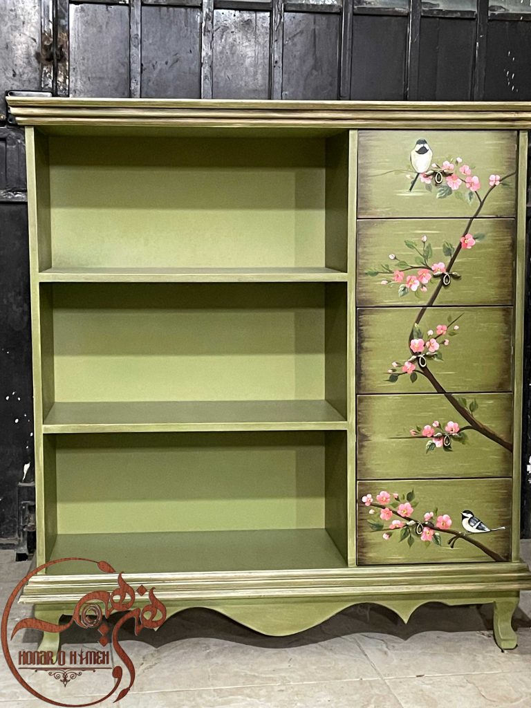 کتابخانه چوبی ساده و شیک