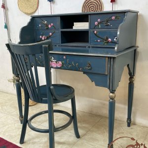 میز تحریر چوبی سرمه ای