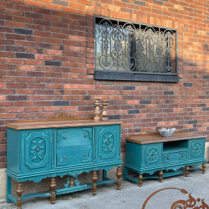 ست میز تلویزیون و کنسول چوبی