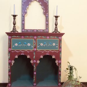 کنسول و اینه چوبی