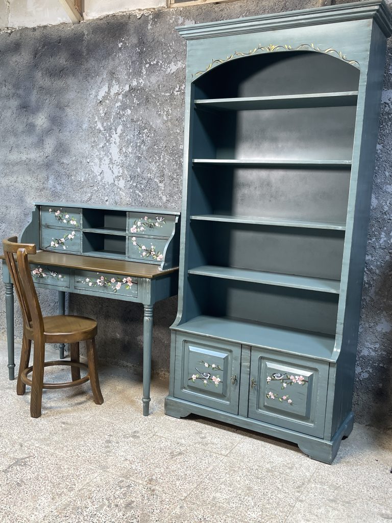 ست میز تحریر و کتابخانه