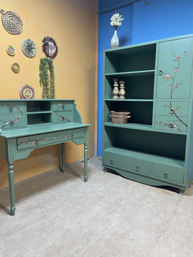 ست میز تحریر و کتابخانه