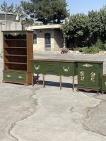 ست میز کنسول و جاکفشی و کتابخانه چوبی