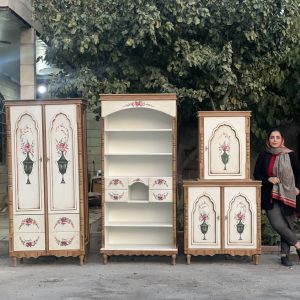 ست کمد لباس و کنسول و کحابخانه چوبی