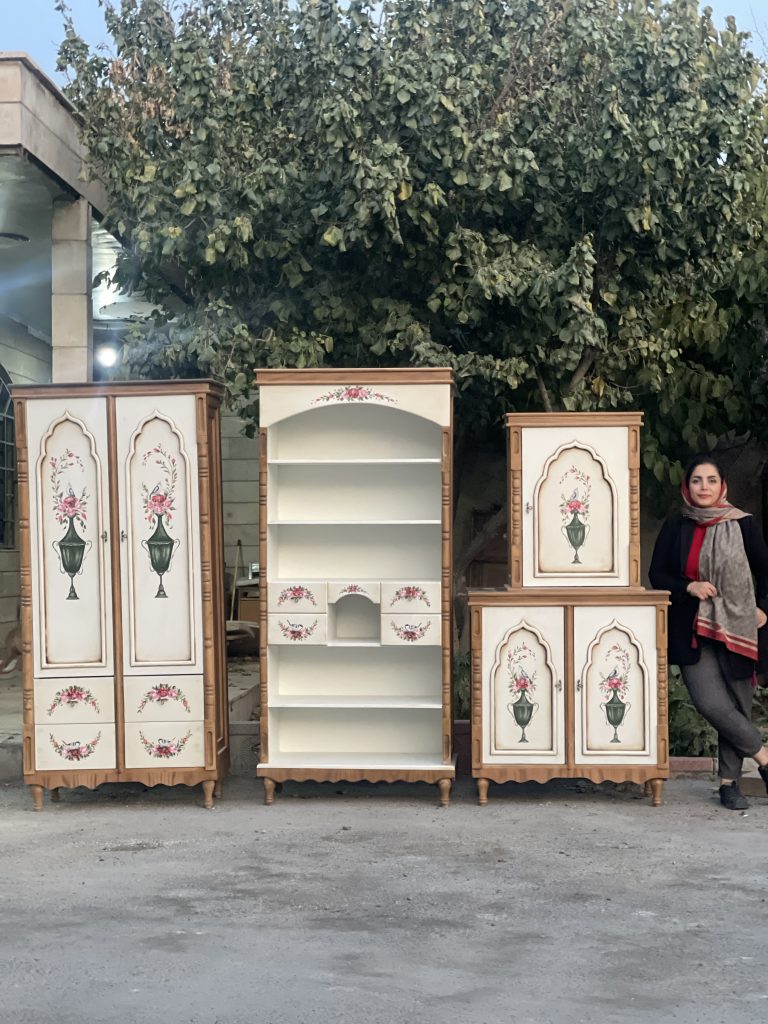 ست کمد لباس و کنسول و کحابخانه چوبی